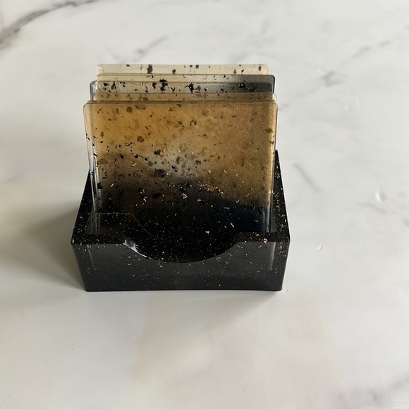 Handmade black & gold coasters - Picture 2 of 4